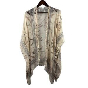 Women’s Sonoma One Size Cream & Brown Floral Patterned Shawl